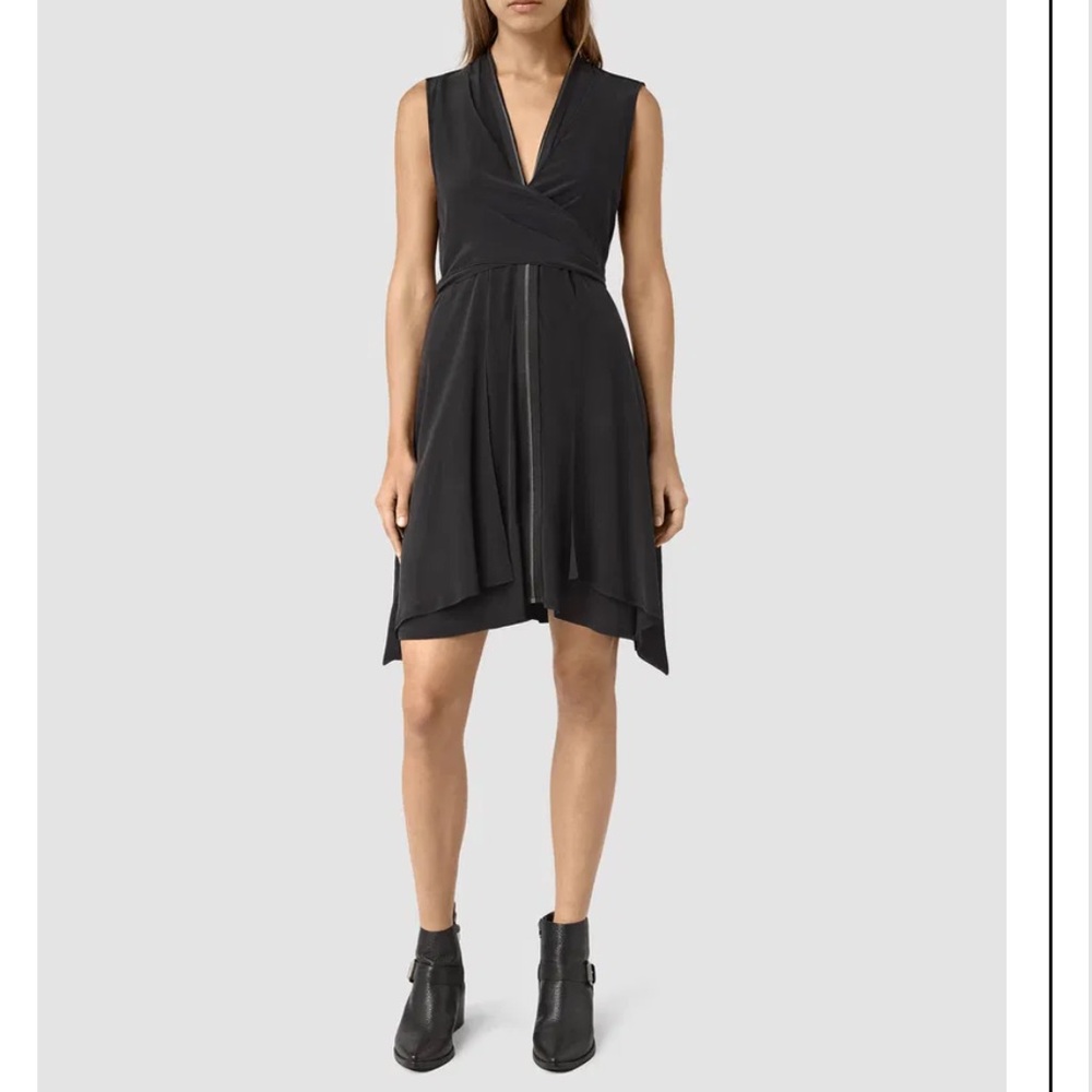 ALL SAINTS JAYDA SHORT CASUAL SILK DRESS (4)